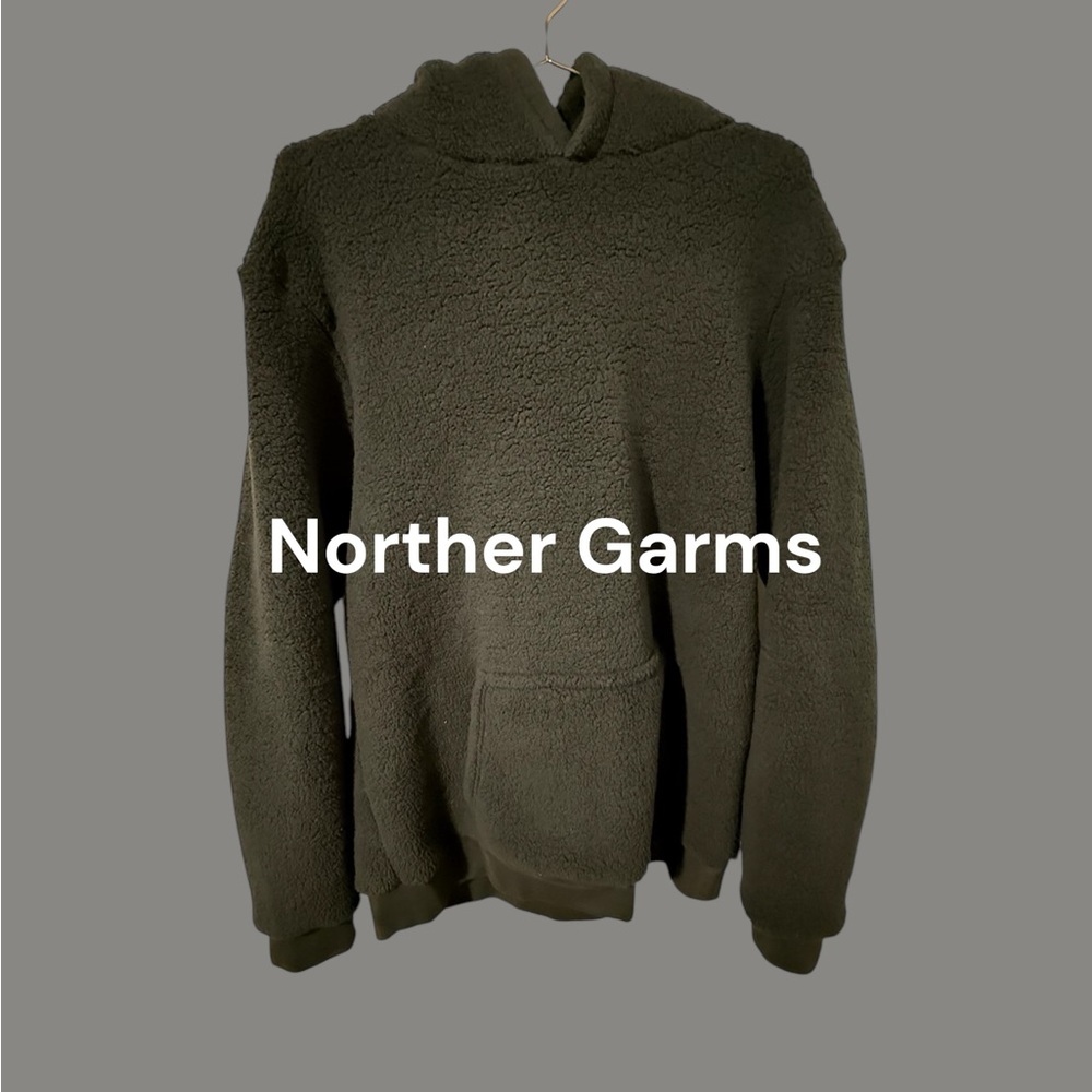 NORTHERN GARMS Men's Olive Fleece Hoodie